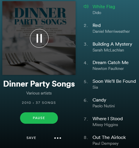 Spotify Dinner Party Songs